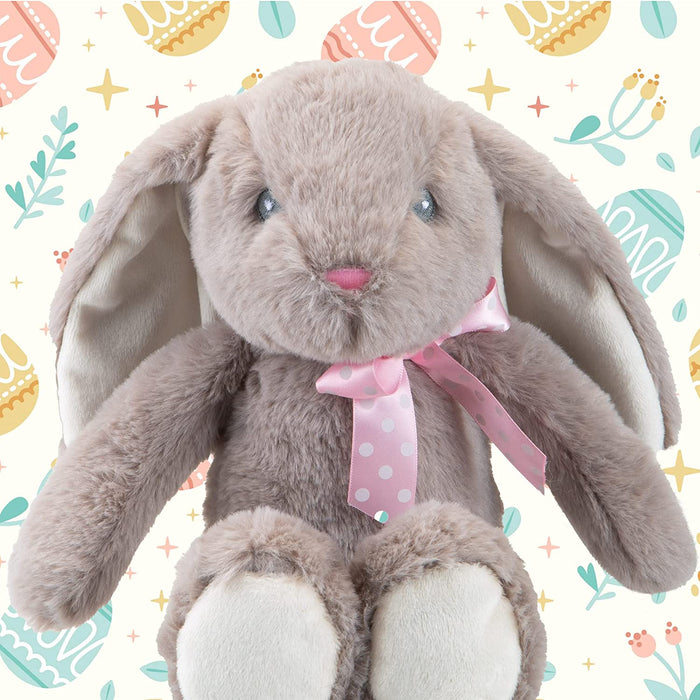 Sitting Floppy Pippin Rabbit In Grey 23cm