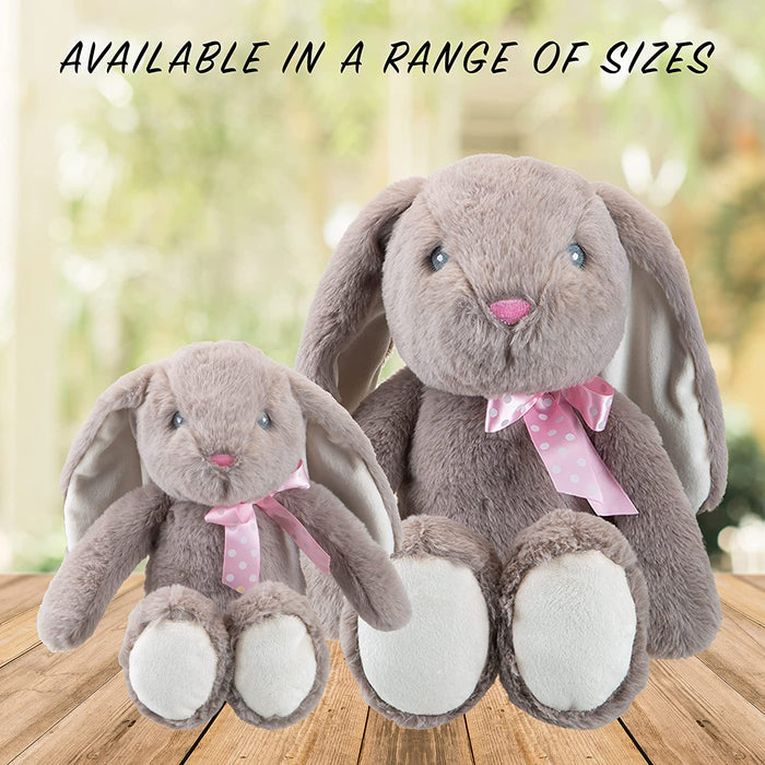 Sitting Floppy Pippin Rabbit In Grey 23cm