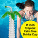 Tropical Palm Tree Bottle 11" Drinking Cup With Lid