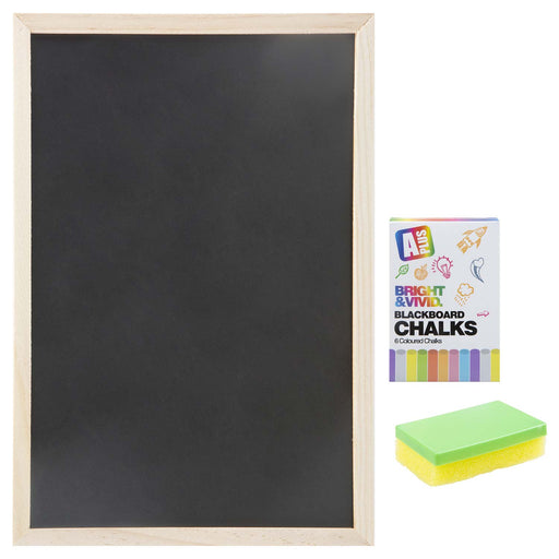 Childrens Chalk Board with 6 Coloured Chalks