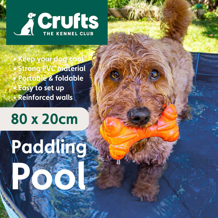 Crufts - Foldable Pet Bath Tub, Paddling Pool for Dogs (80cm x 20cm)