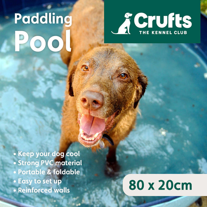 Crufts - Foldable Pet Bath Tub, Paddling Pool for Dogs (80cm x 20cm)