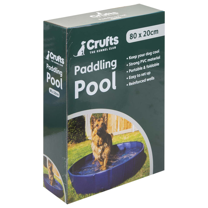 Crufts - Foldable Pet Bath Tub, Paddling Pool for Dogs (80cm x 20cm)