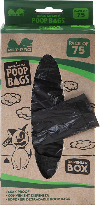 75 Degradable Dog Poo Bags and Dispenser