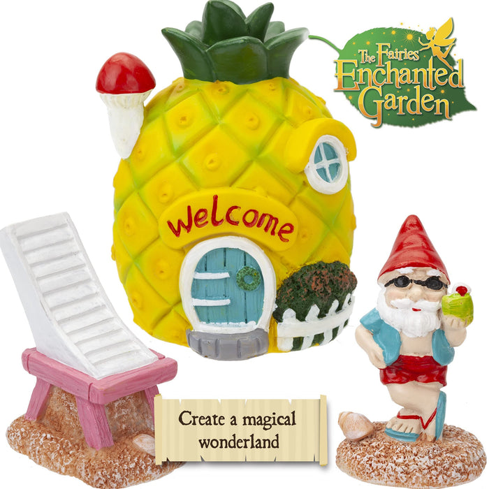 Surf Shack, Pineapple Fairy Garden Ornament