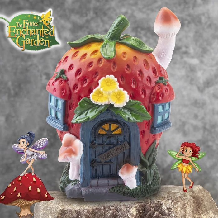 Strawberry House, Fairy Garden Home Ornament