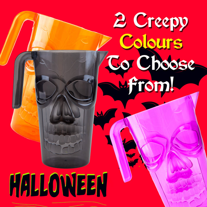 Halloween Skull Jug, Halloween Accessories, Scary Decorations, Spooky Black