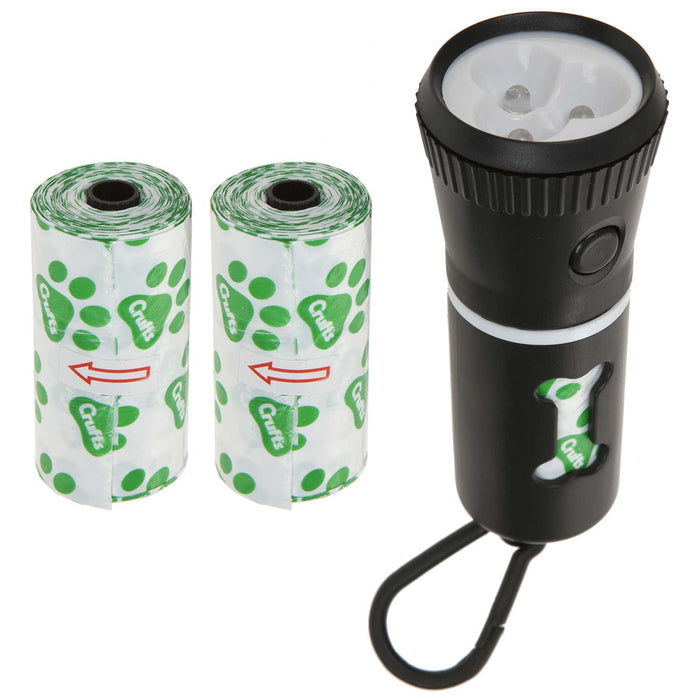 Crufts - Clip On Dog Poo Bag Dispenser With Torch