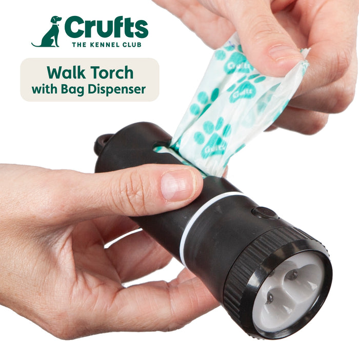 Crufts - Clip On Dog Poo Bag Dispenser With Torch