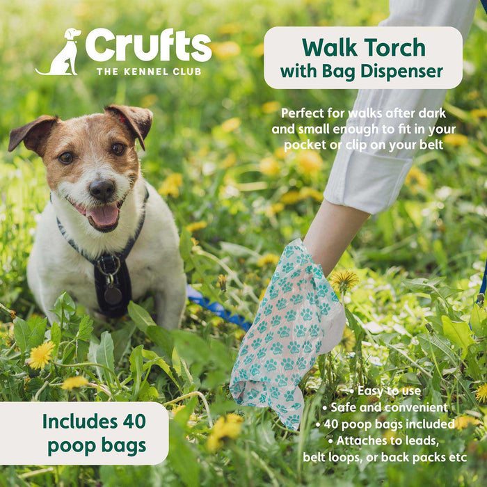 Crufts - Clip On Dog Poo Bag Dispenser With Torch