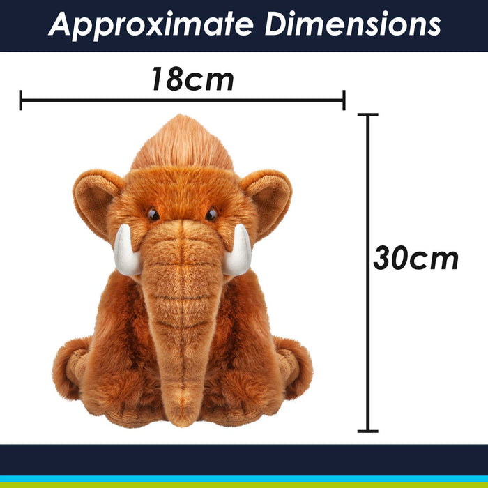 Woolly Mammoth Soft Toy Cute Plushie Huggable Cuddly Stuffed Toy Gift 30cm Brown