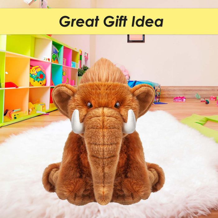 Woolly Mammoth Soft Toy Cute Plushie Huggable Cuddly Stuffed Toy Gift 30cm Brown