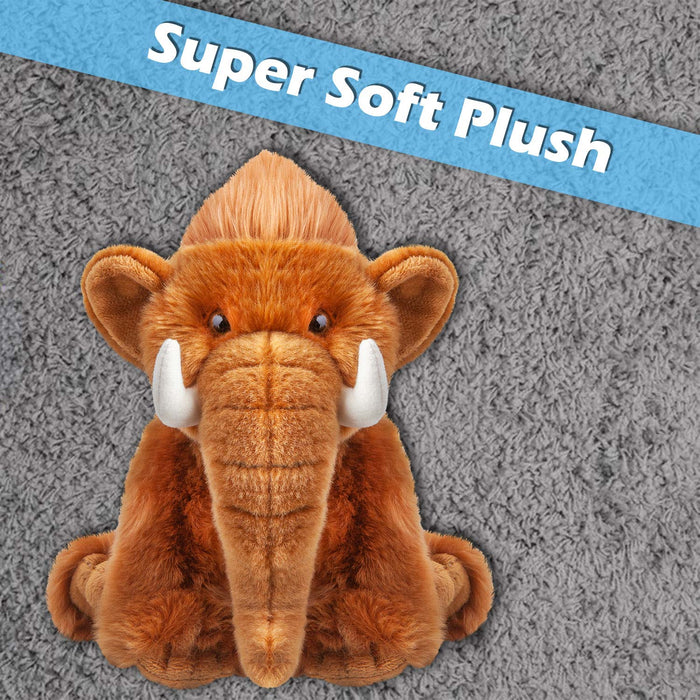 Woolly Mammoth Soft Toy Cute Plushie Huggable Cuddly Stuffed Toy Gift 30cm Brown