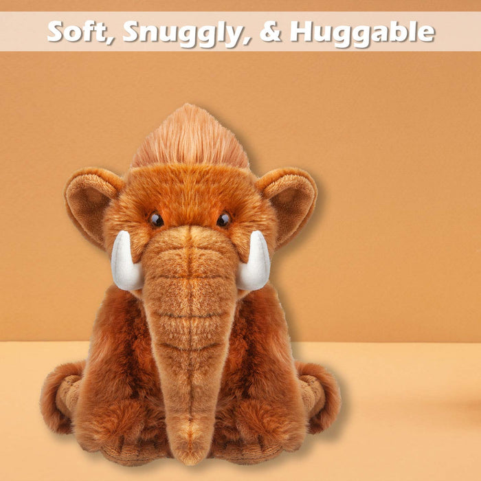 Woolly Mammoth Soft Toy Cute Plushie Huggable Cuddly Stuffed Toy Gift 30cm Brown