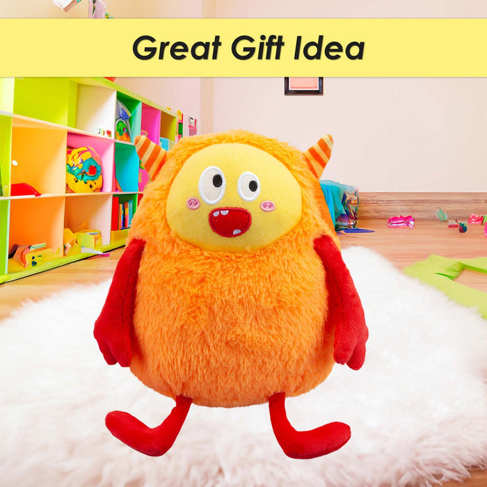 Shy Monster Soft Toy Cute Plushie Huggable Cuddly Stuffed Toy Gift 23cm Orange
