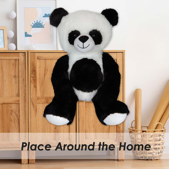 Panda Soft Toy Cute Plushie Huggable Cuddly Stuffed Toy Gift 25cm Black