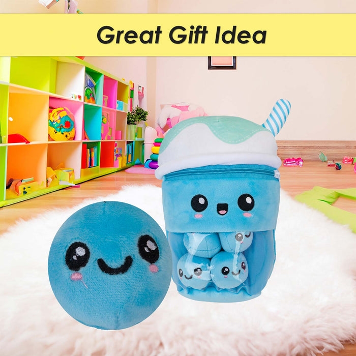 Boba Tea Soft Toy Cute Plushie Huggable Cuddly Stuffed Toy Gift 25cm Blue