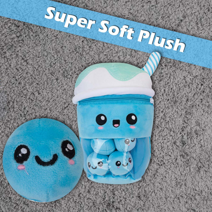 Boba Tea Soft Toy Cute Plushie Huggable Cuddly Stuffed Toy Gift 25cm Blue