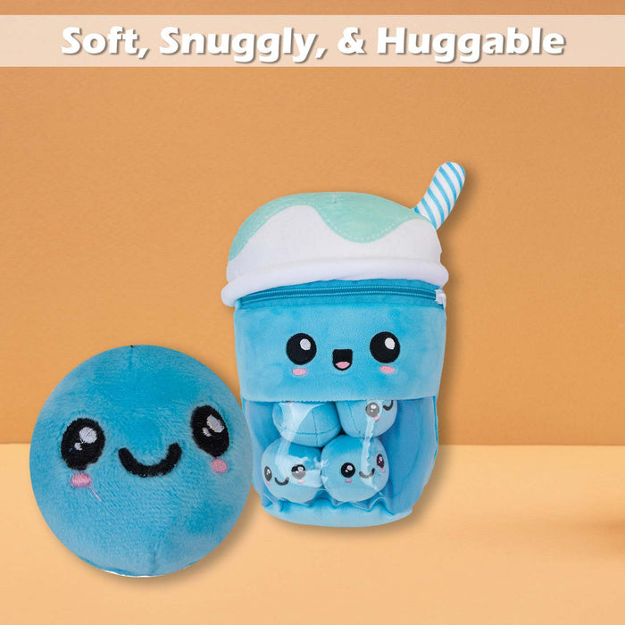 Boba Tea Soft Toy Cute Plushie Huggable Cuddly Stuffed Toy Gift 25cm Blue