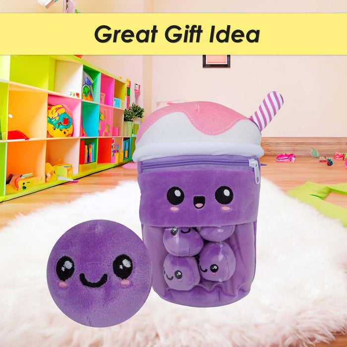 Boba Tea Soft Toy Cute Plushie Huggable Plush Lilac