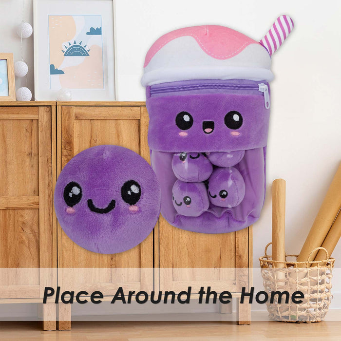 Boba Tea Soft Toy Cute Plushie Huggable Cuddly Stuffed Toy Gift 25cm Lilac