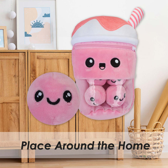 Boba Tea Soft Toy Cute Plushie Huggable Plush Pink