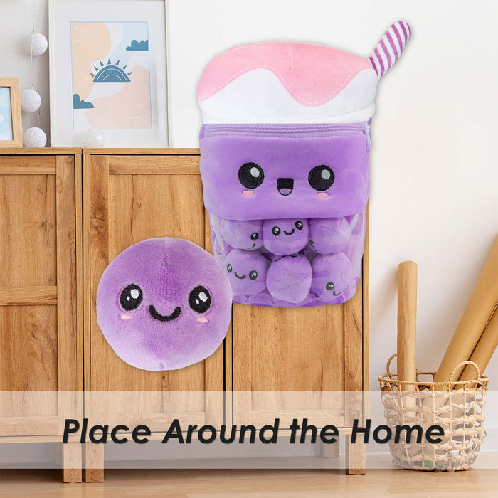 Boba Tea Soft Toy Cute Plushie Huggable Cuddly Stuffed Toy Gift 35cm Lilac