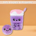 Boba Tea Soft Toy Cute Plushie Huggable Cuddly Stuffed Toy Gift 35cm Lilac