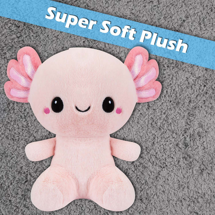 Sitting Axolotl Soft Toy Plush Stuffed Pink