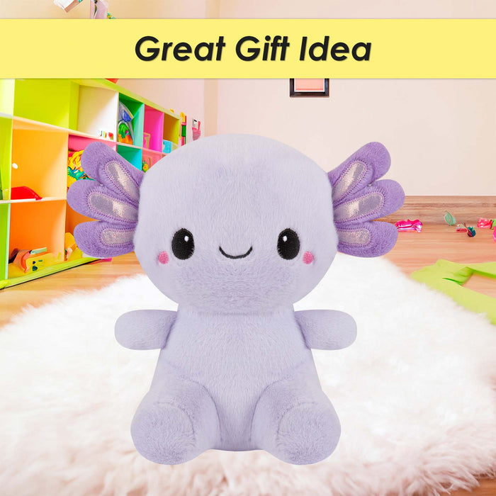 Sitting Axolotl Soft Toy Cute Plushie Huggable Cuddly Stuffed Toy 25cm Purple