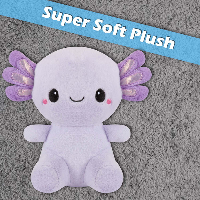 Sitting Axolotl Soft Toy Cute Plushie Huggable Cuddly Stuffed Toy 25cm Purple