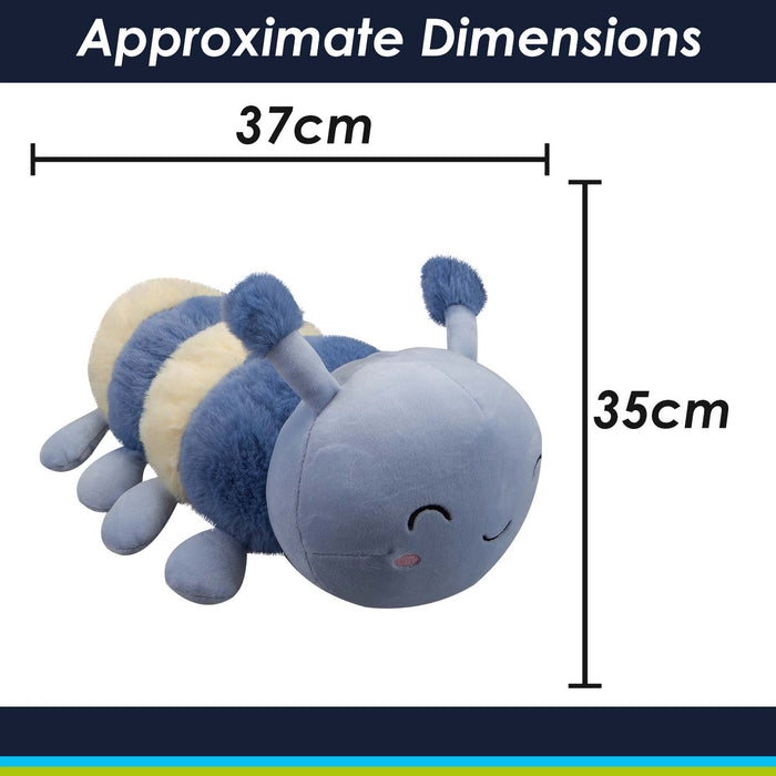 Baby Caterpillar Soft Toy Cute Plushie Huggable Cuddly Stuffed Toy 35cm Blue