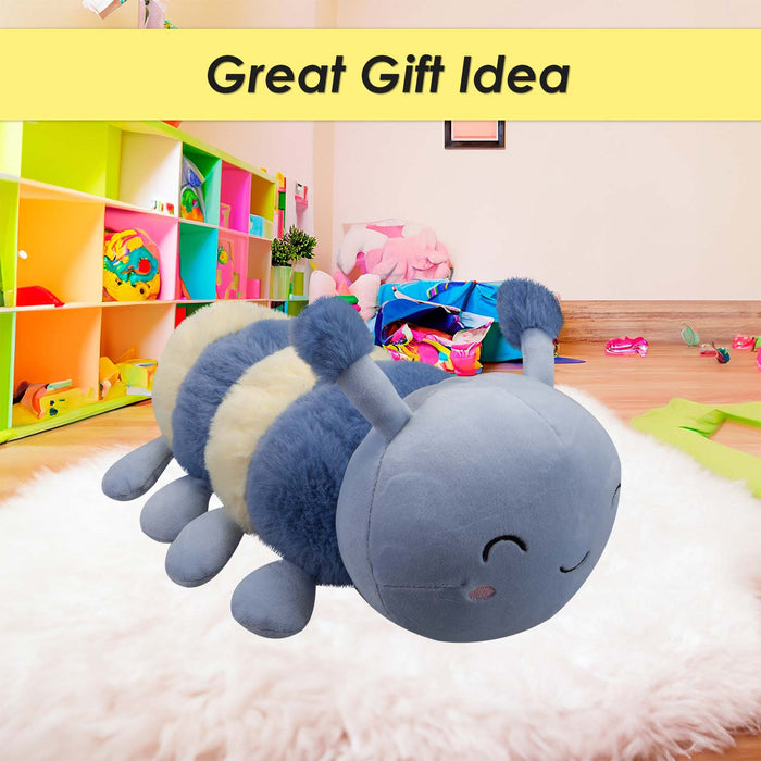 Baby Caterpillar Soft Toy Cute Plushie Huggable Cuddly Stuffed Toy 35cm Blue
