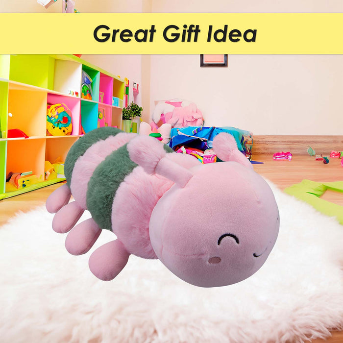 Baby Caterpillar Soft Toy Cute Plushie Huggable Cuddly Stuffed Toy 35cm Pink