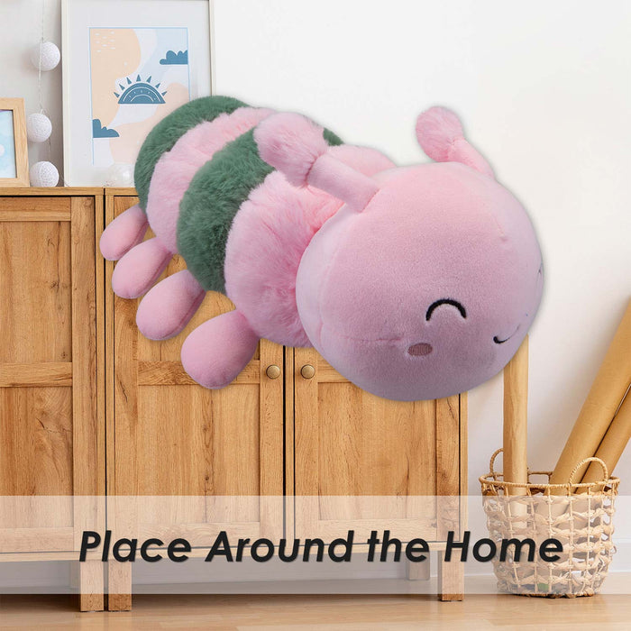 Baby Caterpillar Soft Toy Cute Plushie Huggable Cuddly Stuffed Toy 35cm Pink