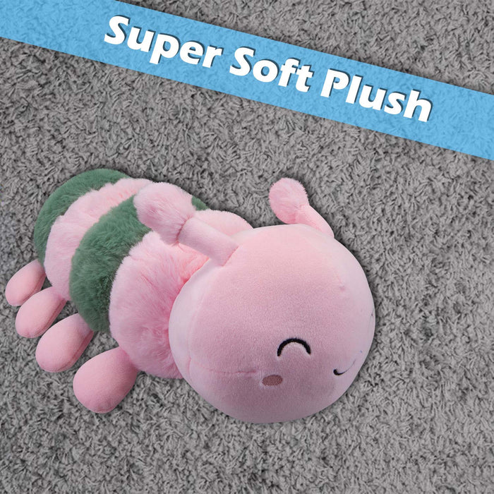 Baby Caterpillar Soft Toy Cute Plushie Huggable Cuddly Stuffed Toy 35cm Pink