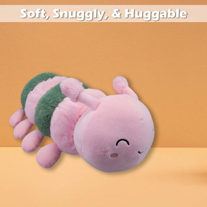 Baby Caterpillar Soft Toy Cute Plushie Huggable Cuddly Stuffed Toy 35cm Pink
