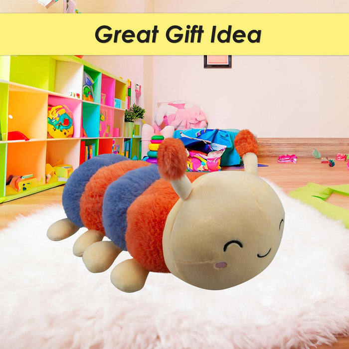Baby Caterpillar Soft Toy Cute Plushie Huggable Cuddly Stuffed Toy 35cm Yellow