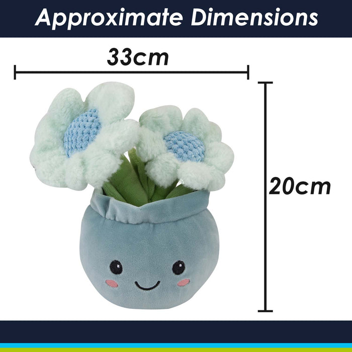 Daisies Plant Pot Soft Toy Plush Stuffed Blue