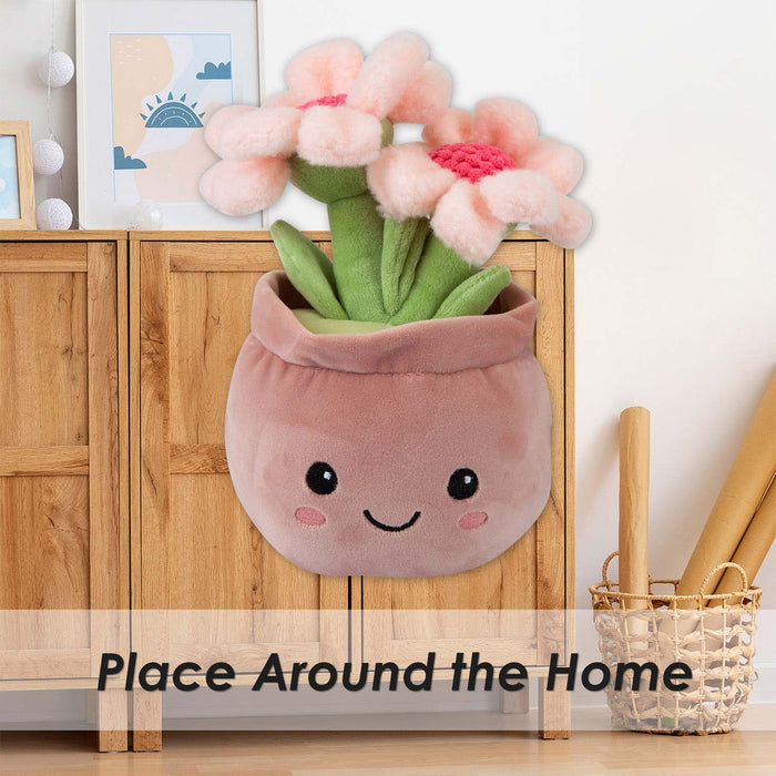 Daisies Plant Pot Soft Toy Plush Stuffed Pink