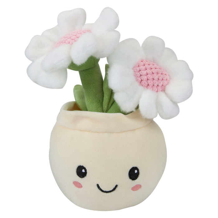 Daisies Plant Pot Soft Toy Plush Stuffed White