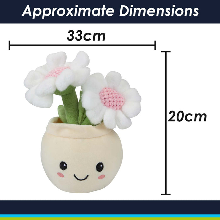 Daisies Plant Pot Soft Toy Plush Stuffed White