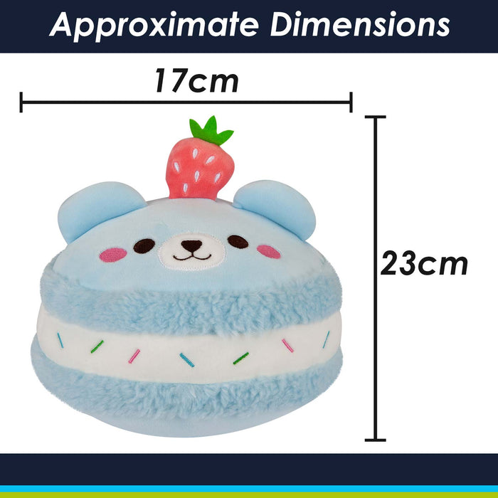 Macaroon Bear Soft Toy Cute Plushie Huggable Cuddly Stuffed Toy 23cm Blue