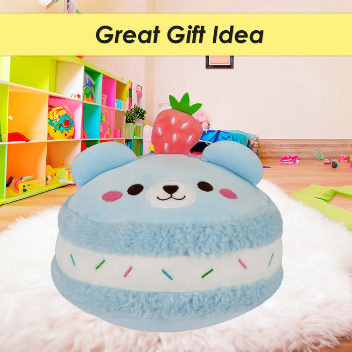 Macaroon Bear Soft Toy Cute Plushie Huggable Cuddly Stuffed Toy 23cm Blue