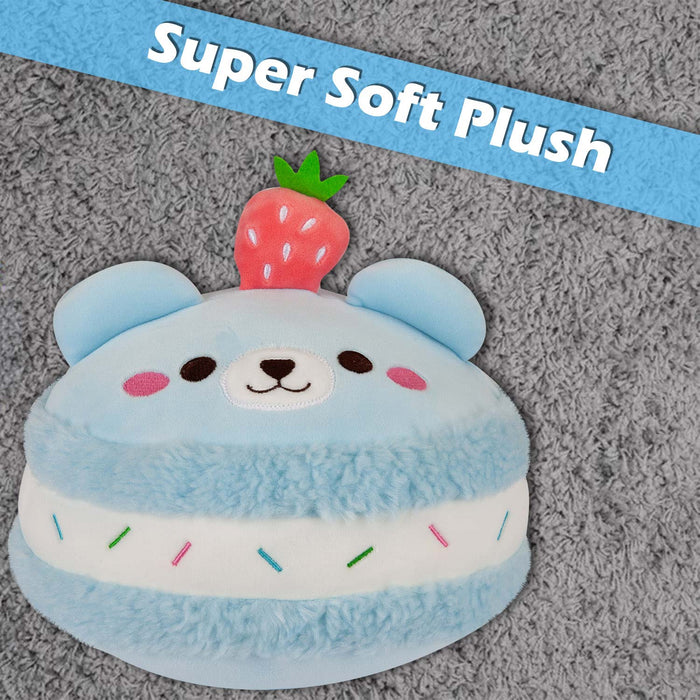 Macaroon Bear Soft Toy Cute Plushie Huggable Cuddly Stuffed Toy 23cm Blue
