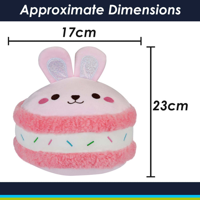 Macaroon Bunny Soft Toy Cute Plushie Huggable Cuddly Stuffed Toy 23cm Pink