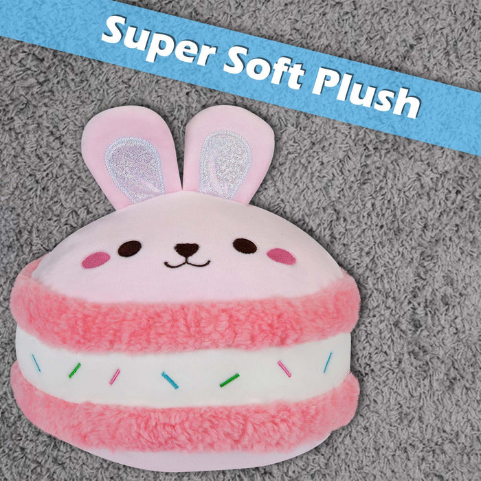 Macaroon Bunny Soft Toy Cute Plushie Huggable Cuddly Stuffed Toy 23cm Pink
