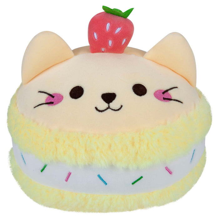 Macaroon Cat Soft Toy Cute Plushie Huggable Cuddly Stuffed Toy 23cm Yellow