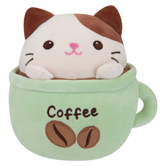 Cat Coffee Cup Soft Toy Plush Stuffed Green