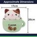 Cat Coffee Cup Soft Toy Plush Stuffed Green